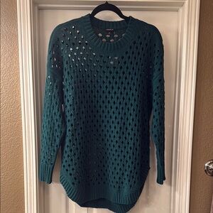 Torrid Green Open-Knit Women's Sweater NWT Size 00